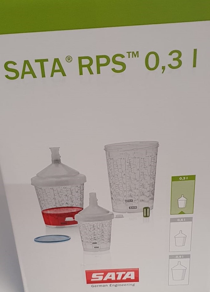Sata RPS Becher 0,3 ltr. ,125µ Standard mit Deckel und Flachsieb, 40 Stück