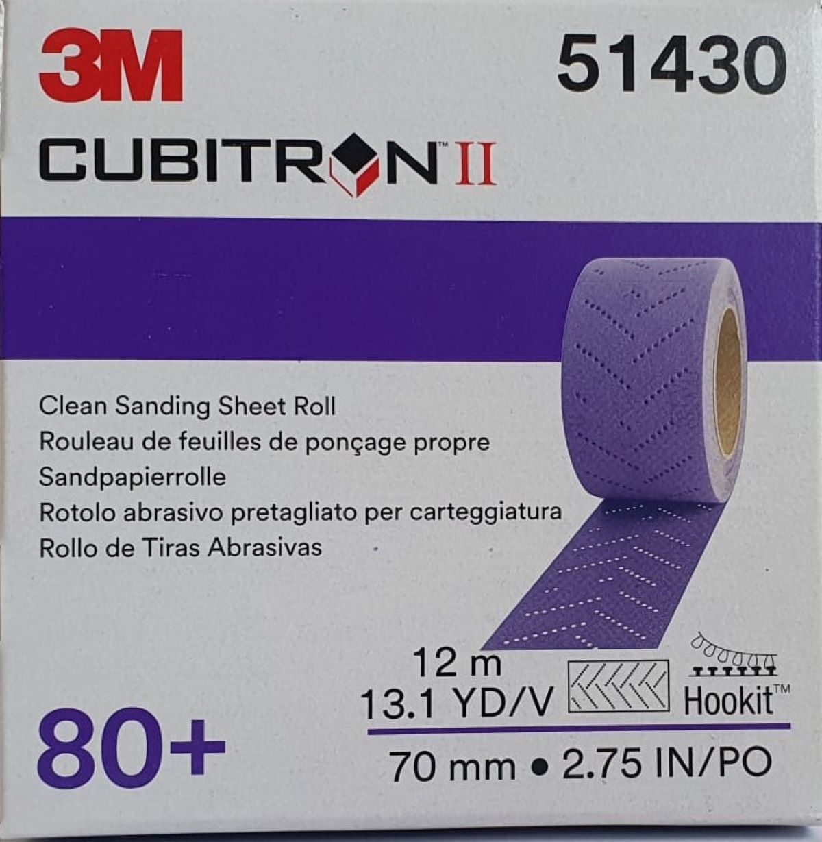 3M Cubitronstreifen auf Rolle 70mmx12m K80 51430 Multihole