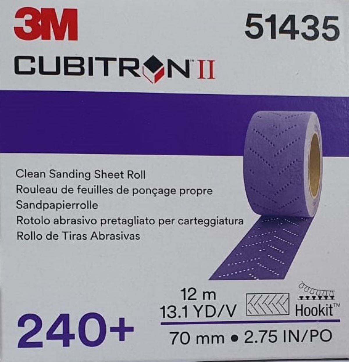 3M Cubitronstreifen auf Rolle 70mmx12m K240 51435 Multihole