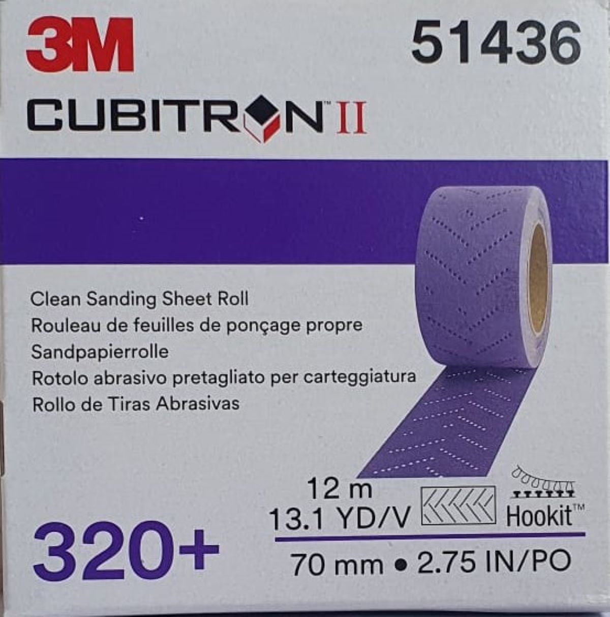 3M Cubitronstreifen auf Rolle 70mmx12m K320 51436 Multihole