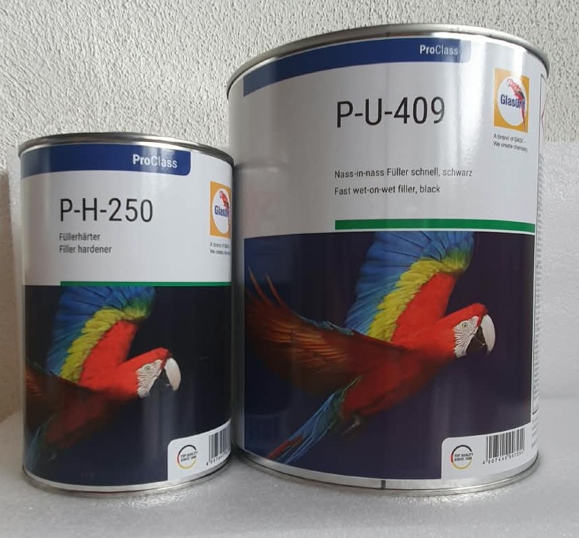 Glasurit Set Nass-in-nass Füller  PU409 3 Liter +1 Härter PH250   4 Ltr 