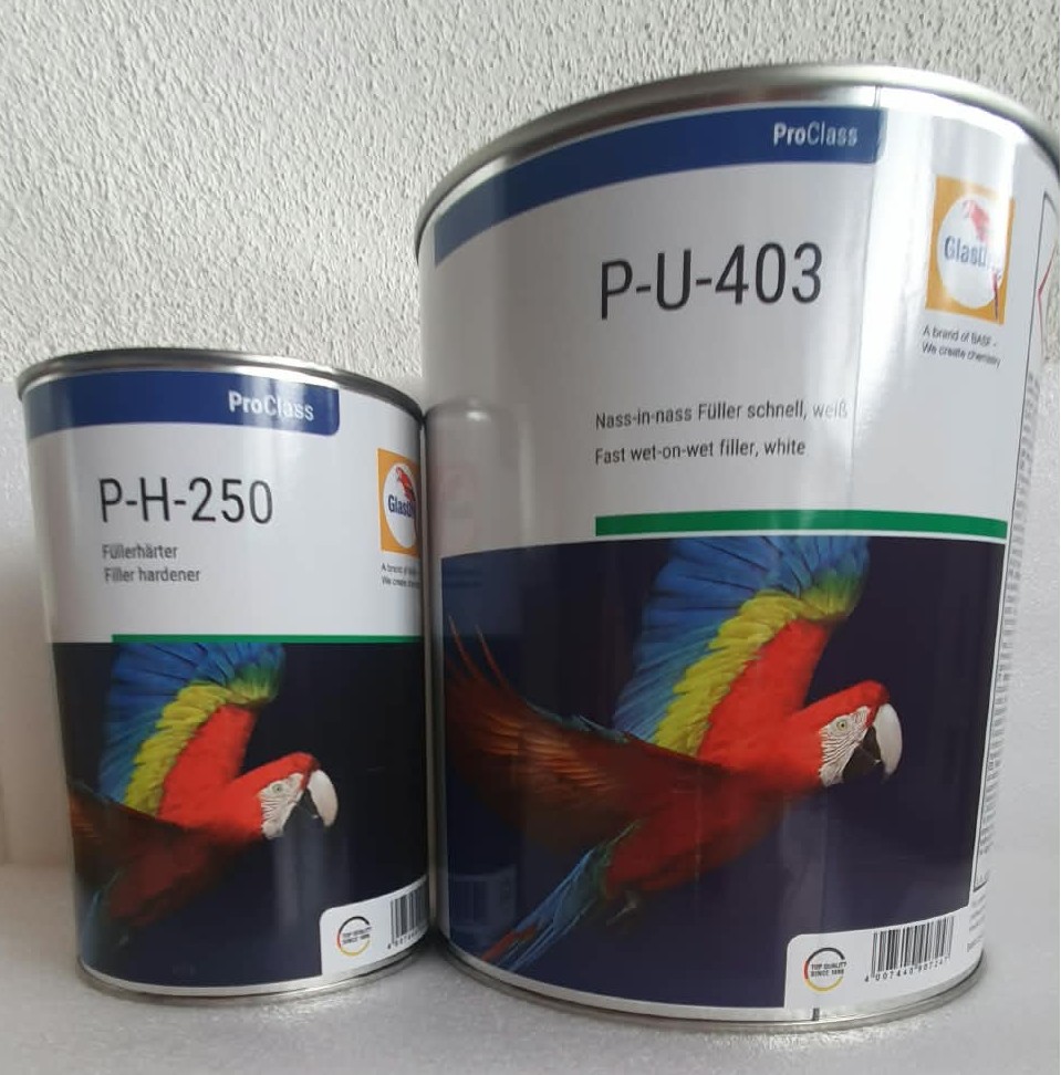 Glasurit Set Nass-in-nass Füller PU403 weiß 3 Liter +1 Härter PH250   4 Ltr 
