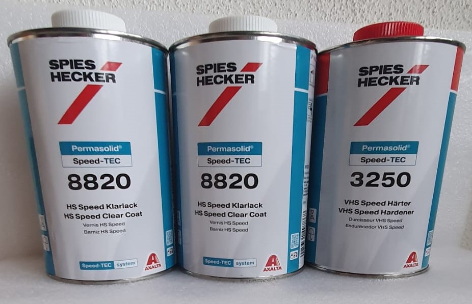 Spies Hecker Klarlack Set 8820 Speed TEC Klarlack 2 Liter + 3250 Härter Air Dry  1 Liter