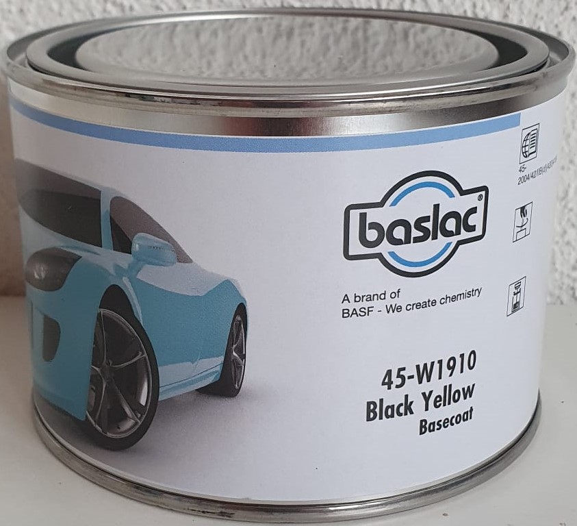 Baslac Wasserlack W1910 Black Yellow in 0,5 Liter